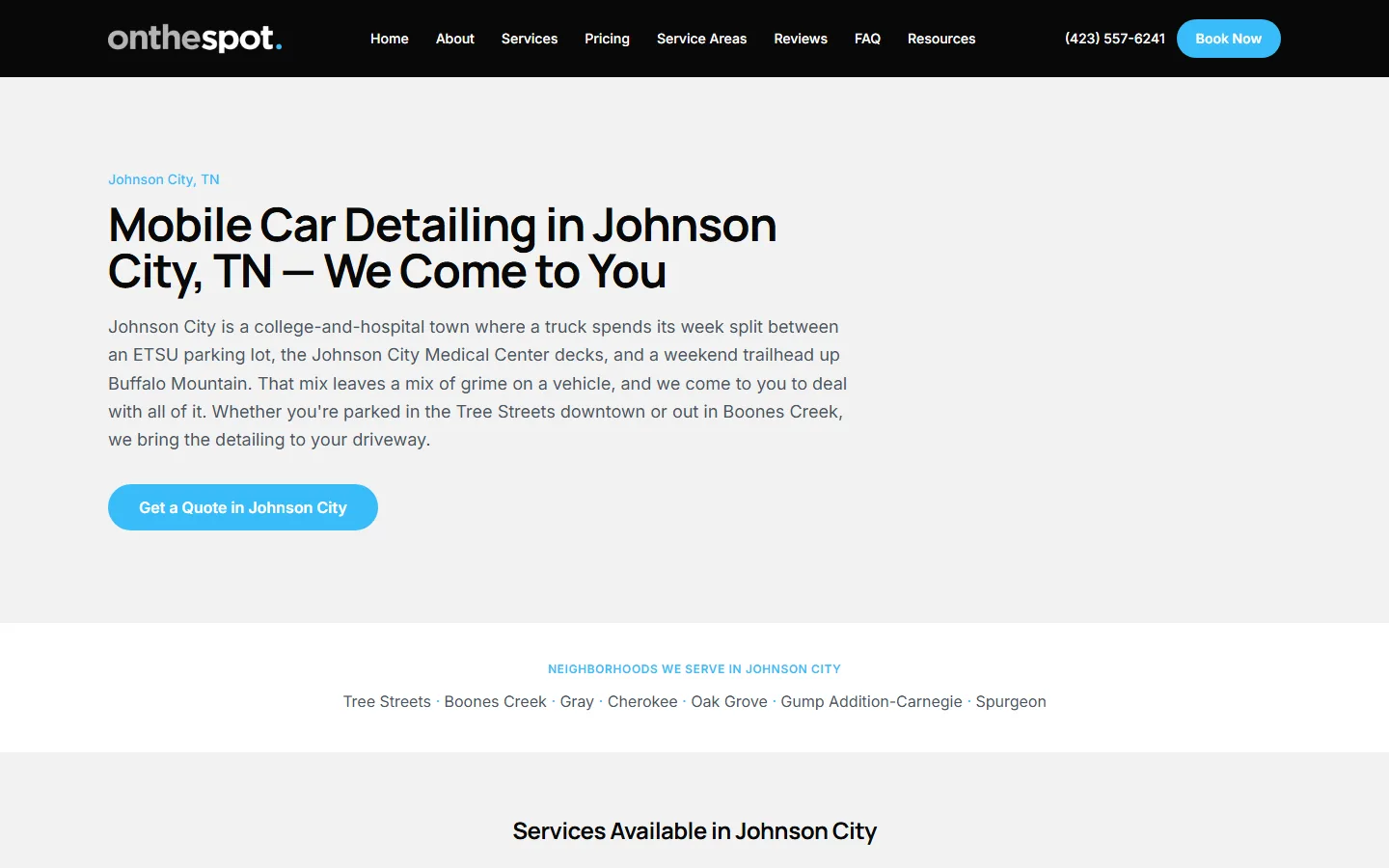 On The Spot Detailing Johnson City local page