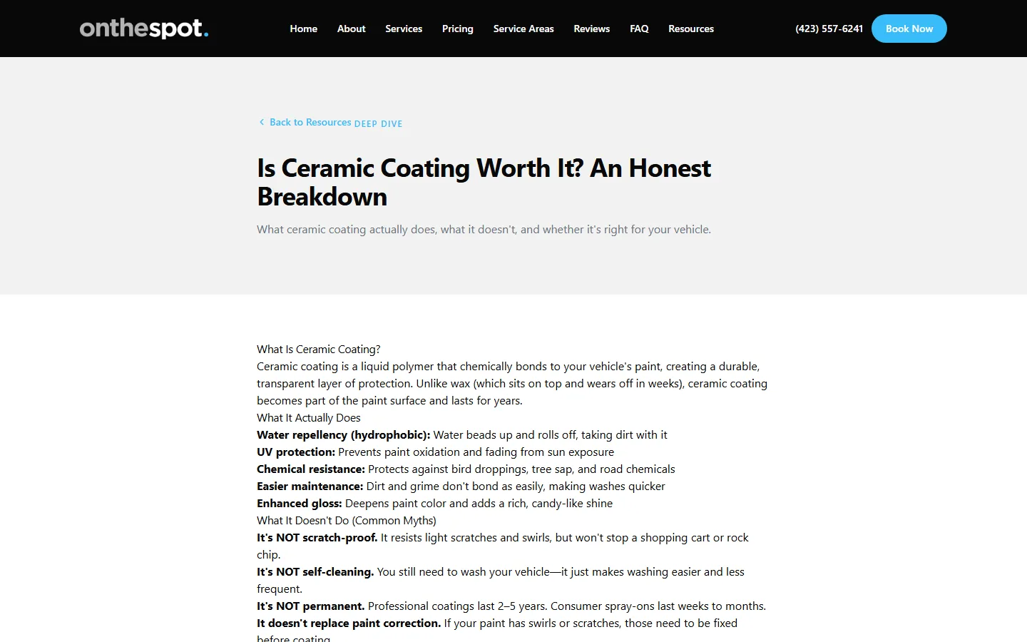 On The Spot Detailing resource article